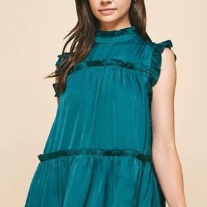 Women's Satin Ruffle Blouse